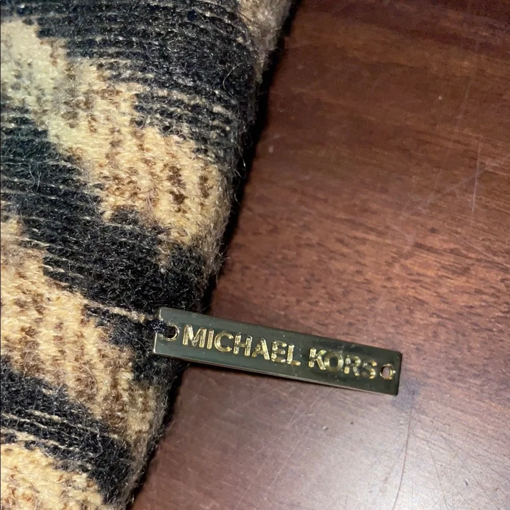 Michael Kors Scarf -Gold Accent Animal Print